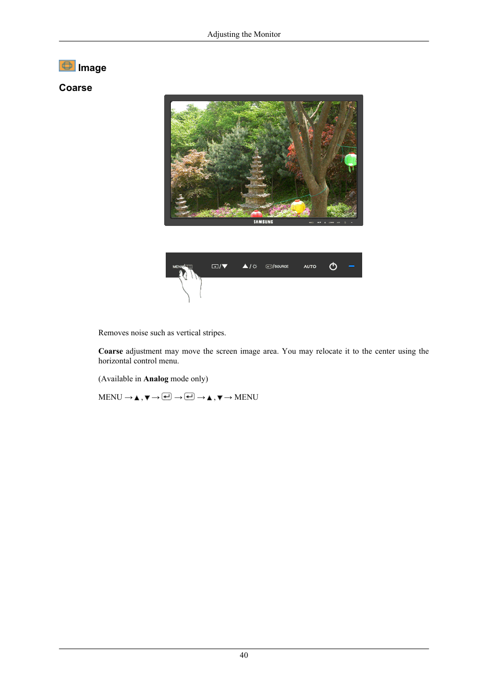 Image, Coarse | Samsung LS19MYKEB7-XAA User Manual | Page 41 / 71