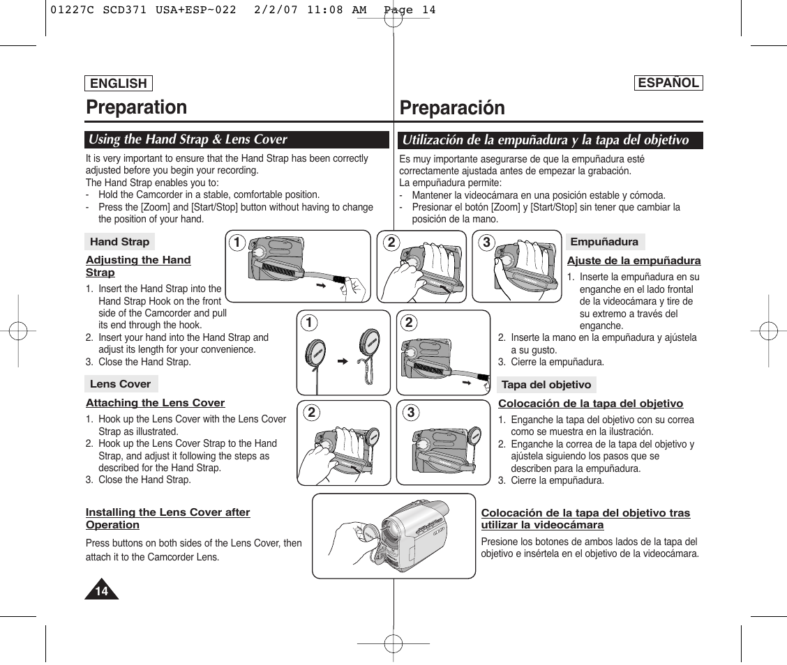 Preparation, Preparación | Samsung SC-D375-XAP User Manual | Page 14 / 110