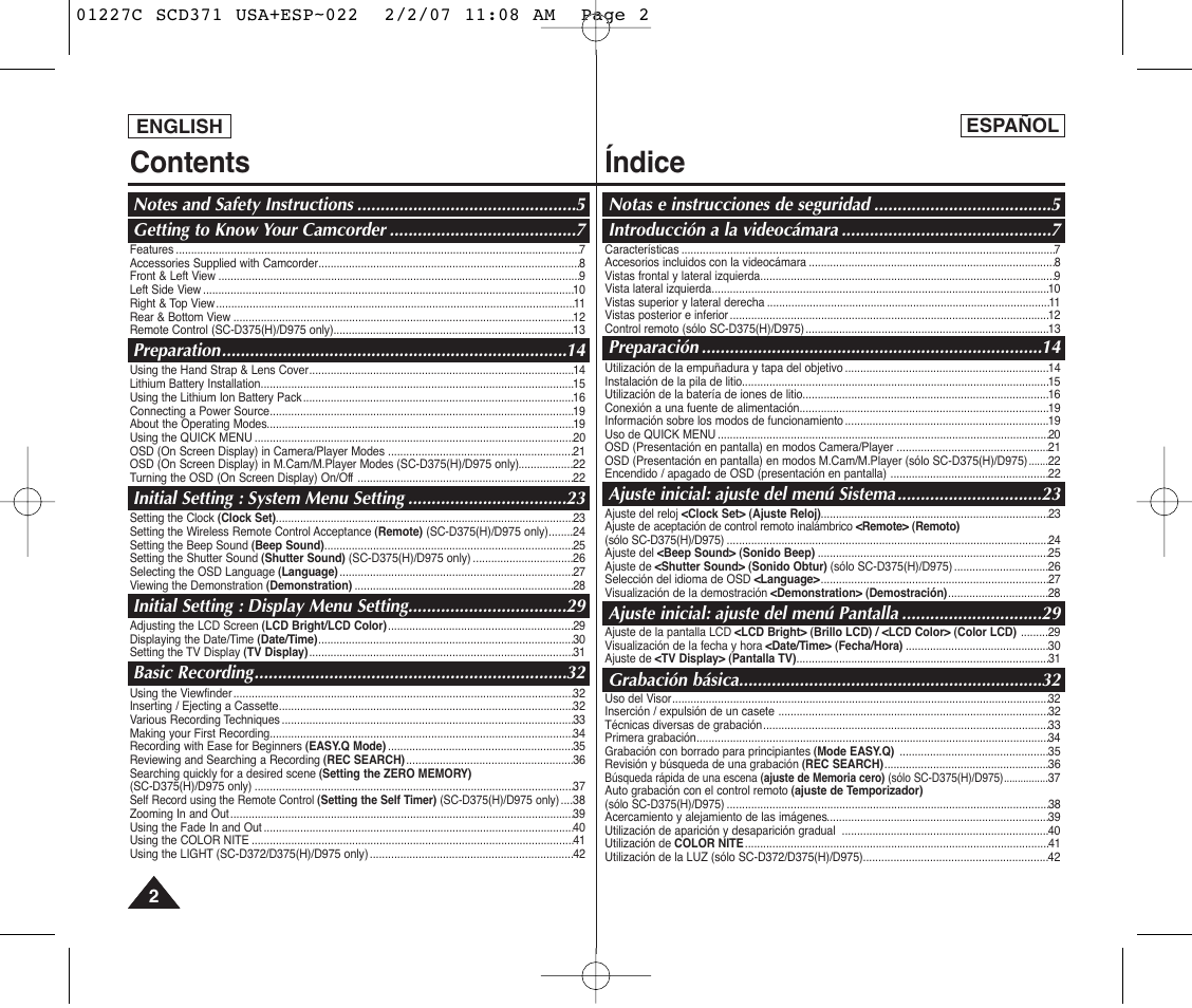 Samsung SC-D375-XAP User Manual | Page 2 / 110