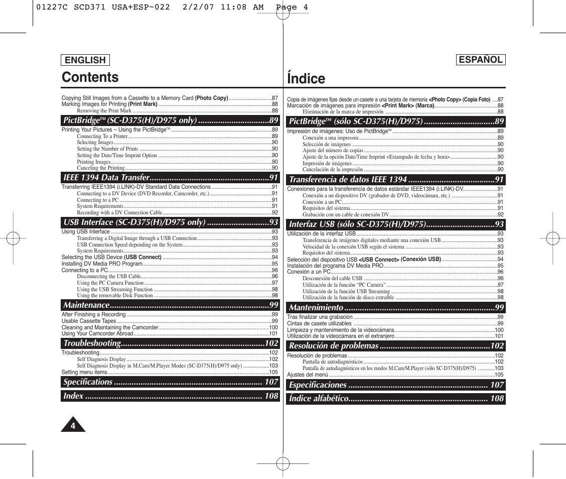 Samsung SC-D375-XAP User Manual | Page 4 / 110