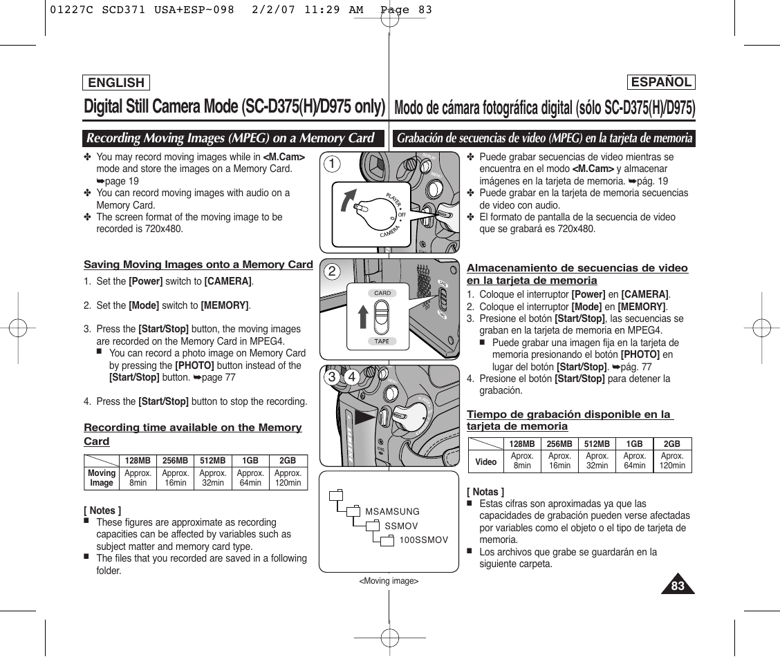 Samsung SC-D375-XAP User Manual | Page 83 / 110