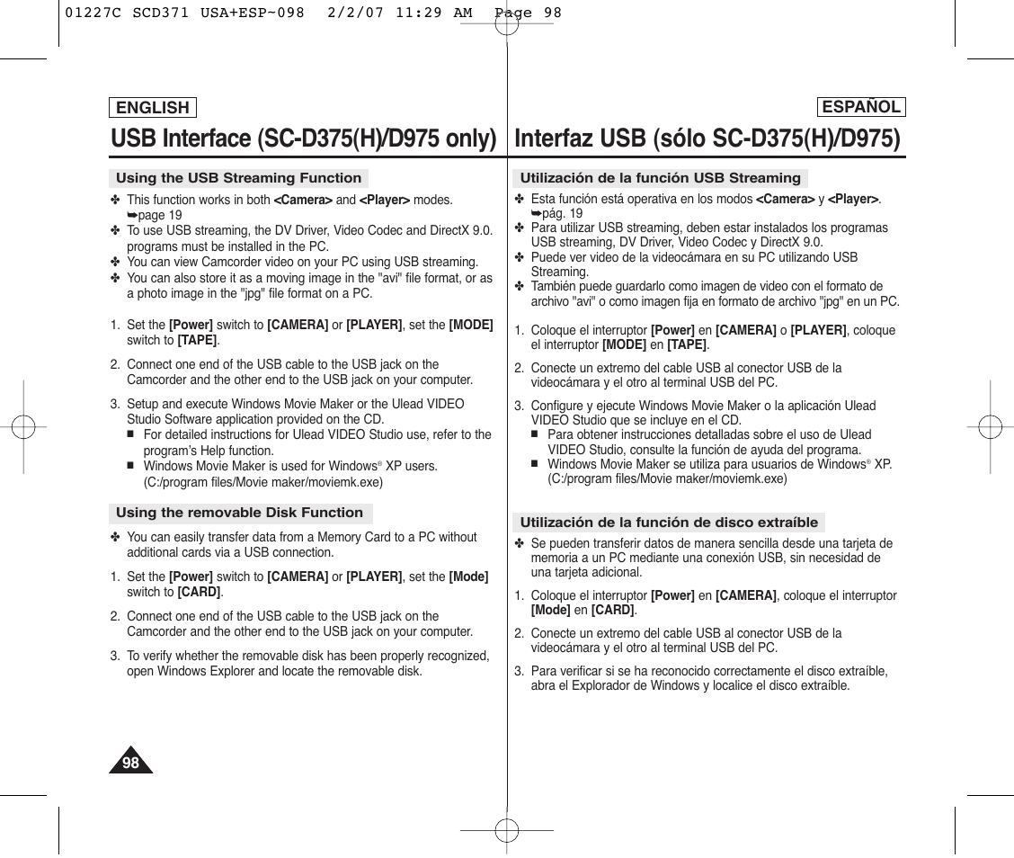 Samsung SC-D375-XAP User Manual | Page 98 / 110