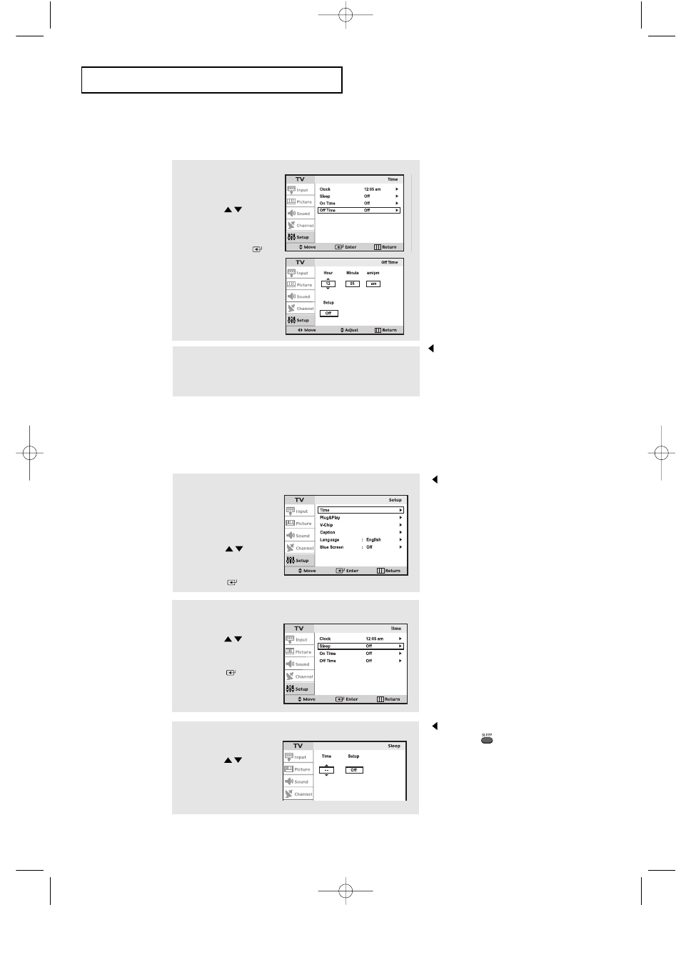 Setting the sleep timer | Samsung LTP2035X-XAA User Manual | Page 37 / 49