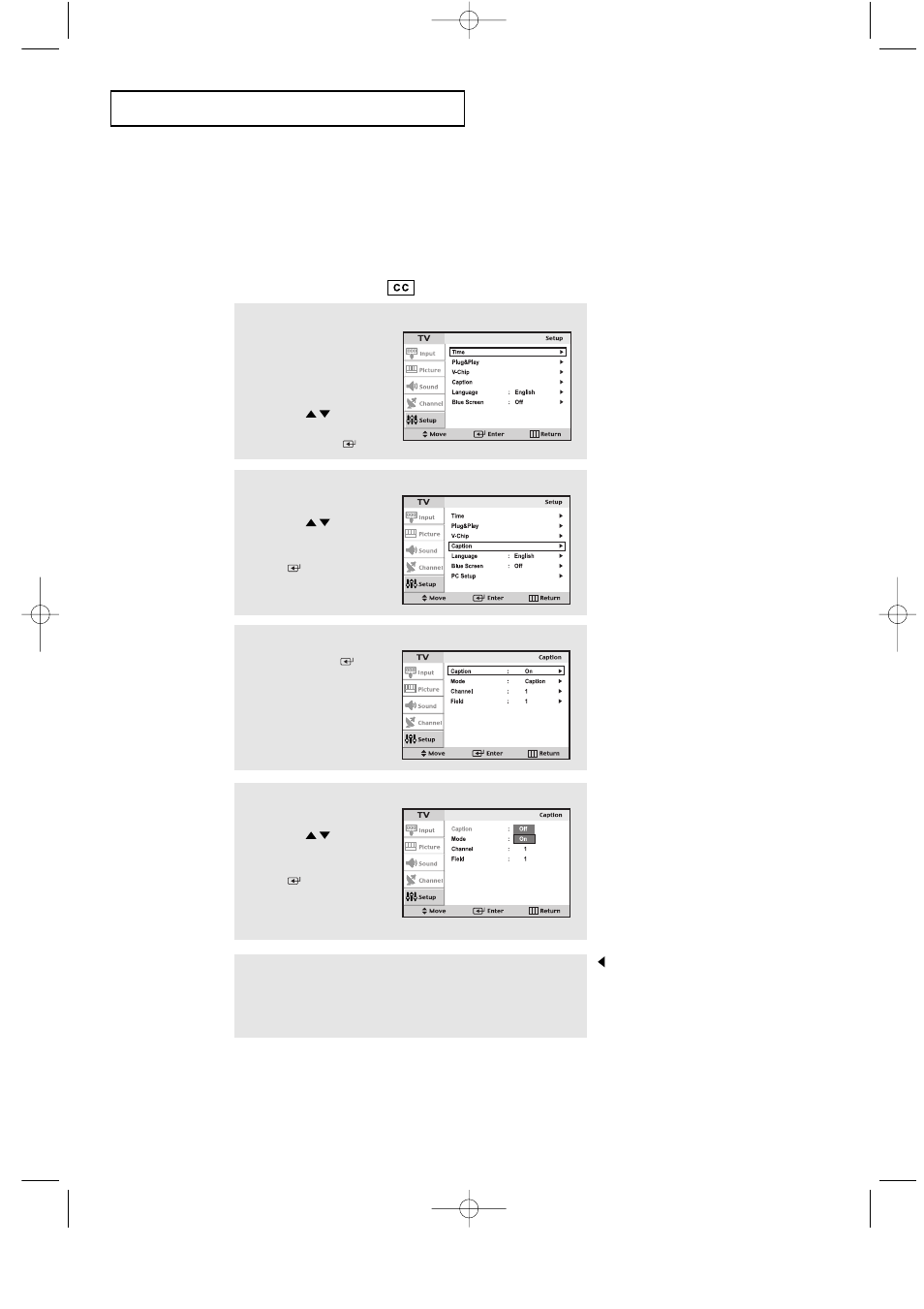 Viewing closed captions | Samsung LTP2035X-XAA User Manual | Page 38 / 49