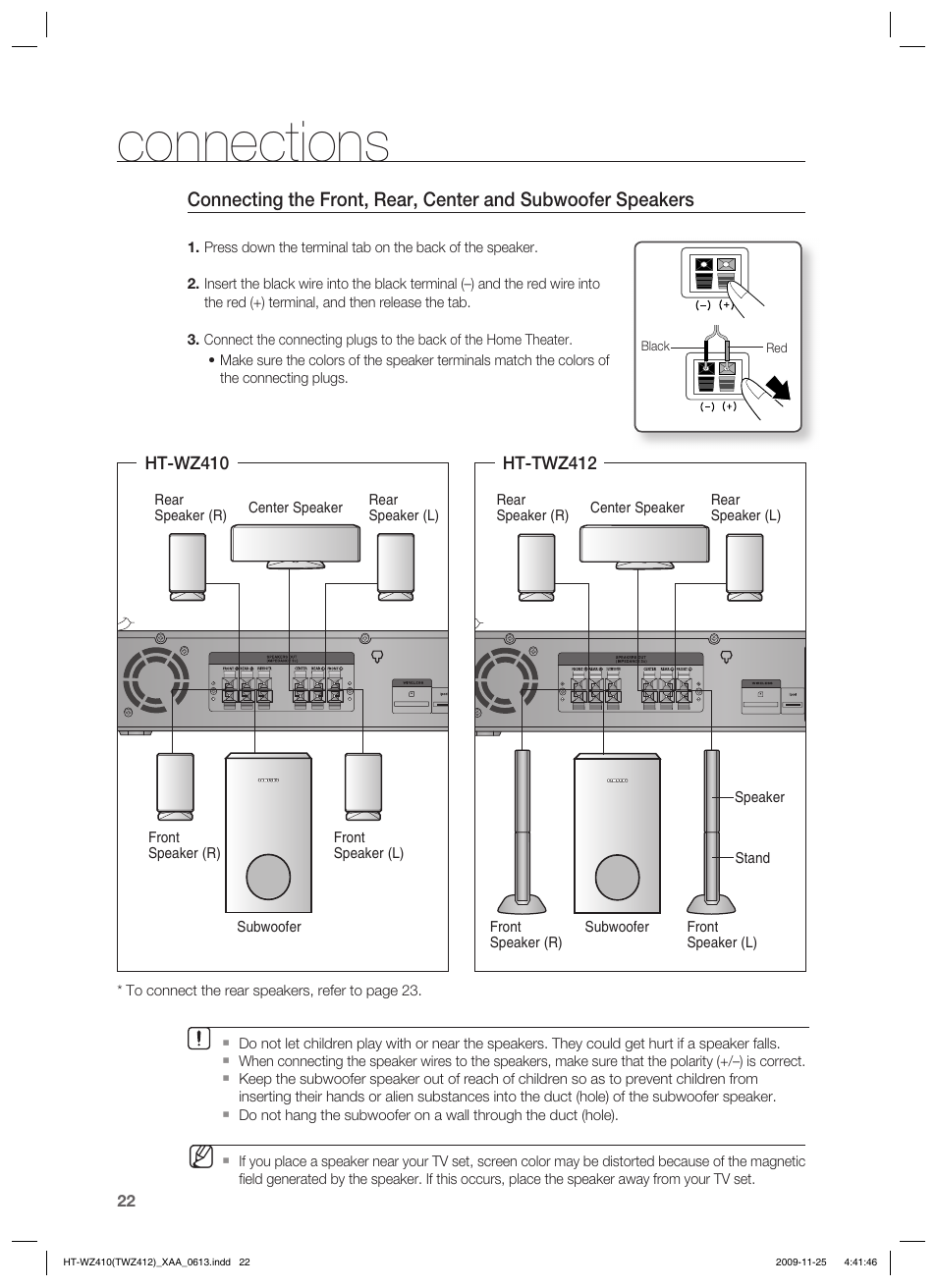 Connections | Samsung HT-TWZ412T-XAA User Manual | Page 22 / 75