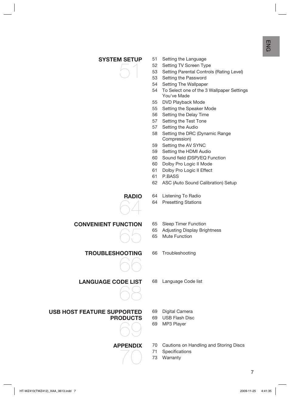 Samsung HT-TWZ412T-XAA User Manual | Page 7 / 75