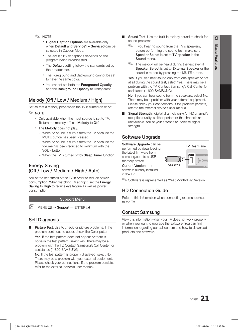 Samsung LN19D450G1DXZC User Manual | Page 21 / 36