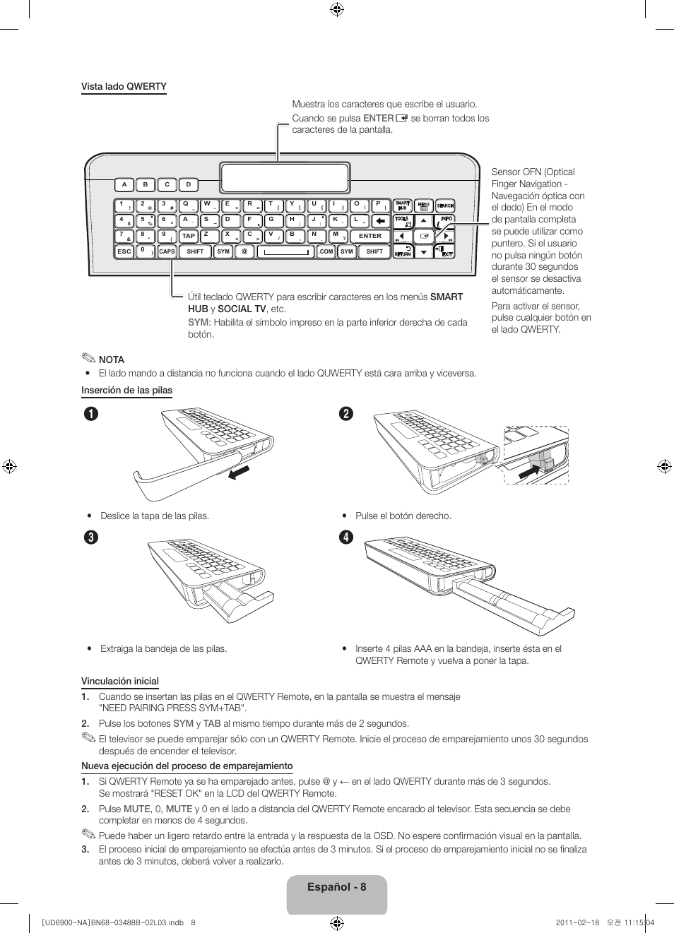 Español - 8 | Samsung UN46D6900WFXZA User Manual | Page 33 / 74