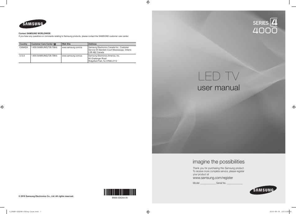 Samsung UN26C4000PDXZA User Manual | 42 pages