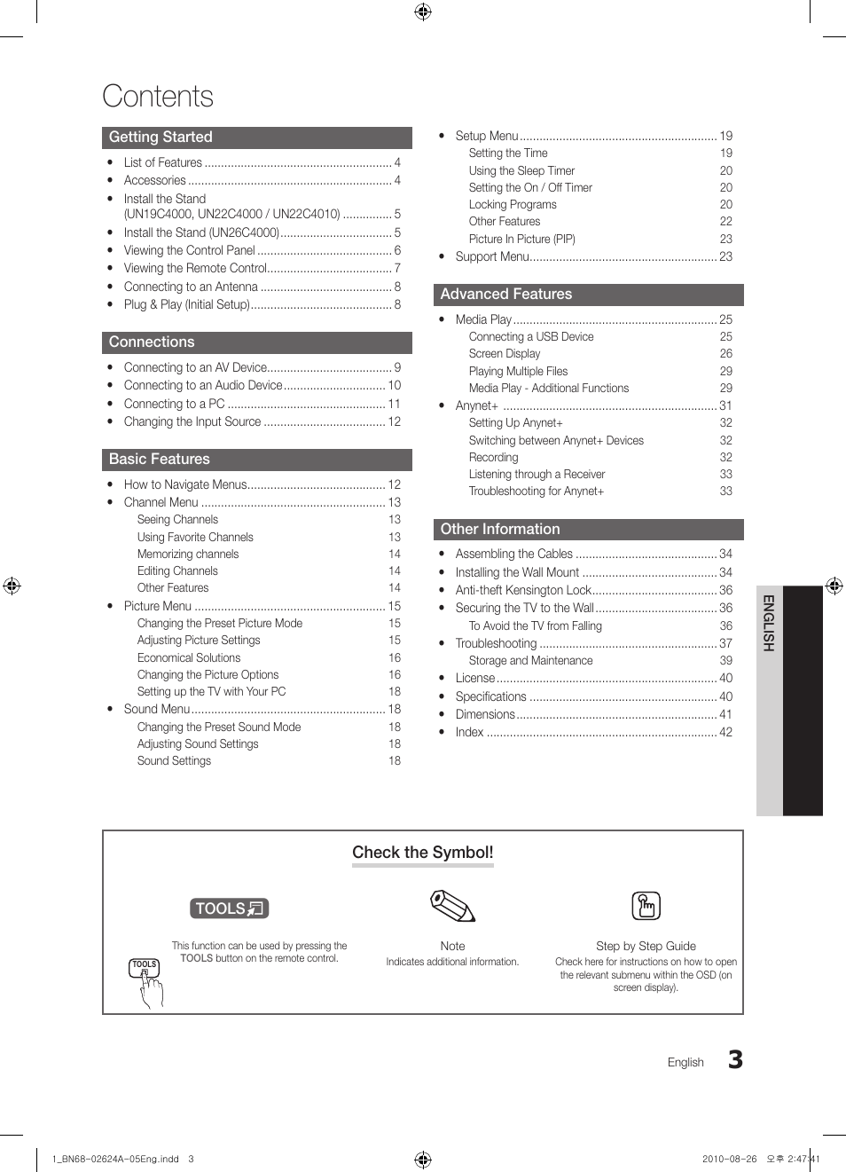 Samsung UN26C4000PDXZA User Manual | Page 3 / 42
