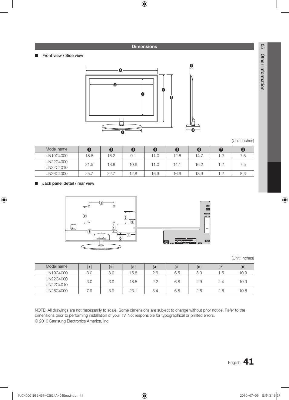 Samsung UN26C4000PDXZA User Manual | Page 41 / 42