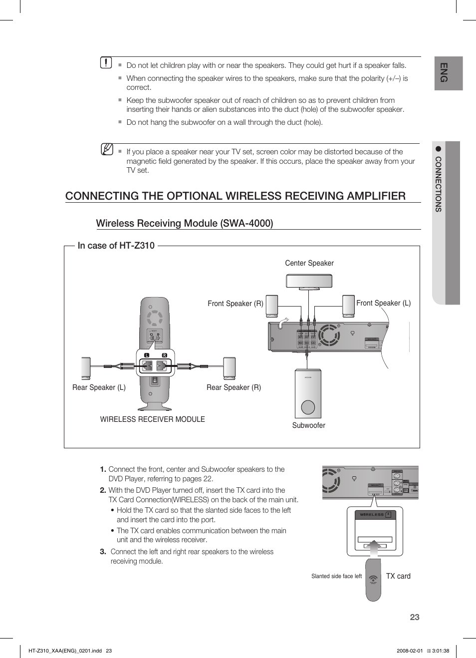 Wireless receiving module (swa-4000) | Samsung HT-TZ312T-XAA User Manual | Page 25 / 73