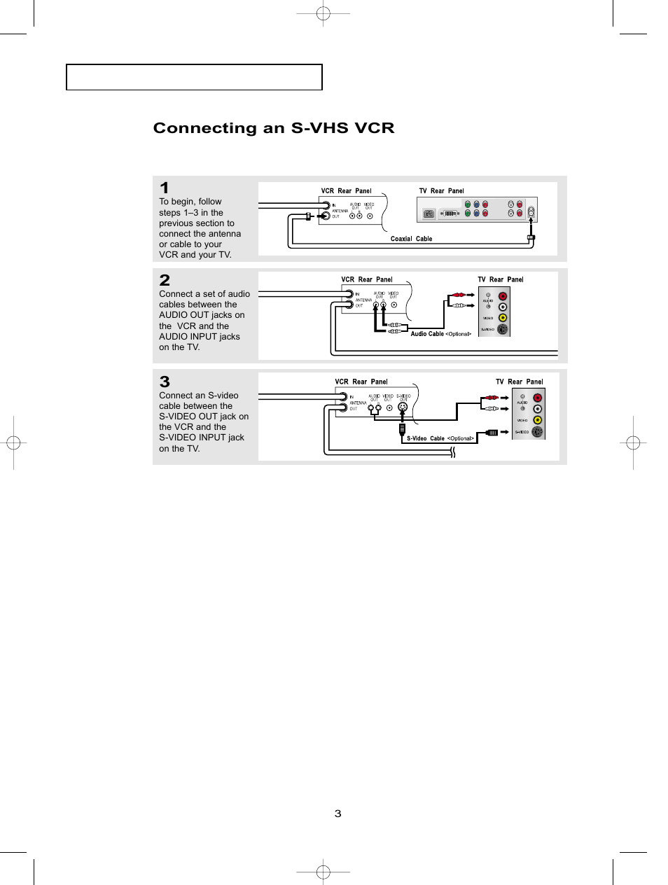 Connecting an s-vhs vcr | Samsung LTP1745X-XAC User Manual | Page 3 / 6