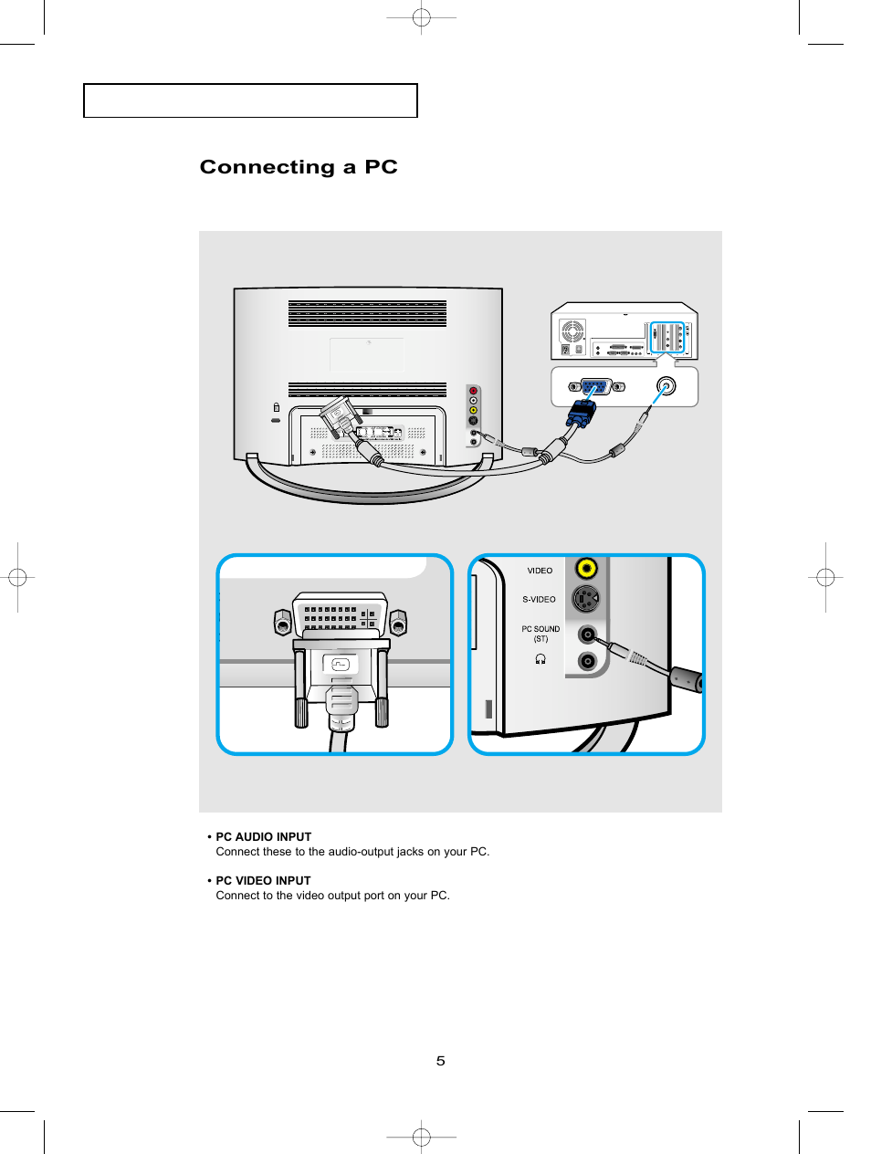 Connecting a pc | Samsung LTP1745X-XAC User Manual | Page 5 / 6