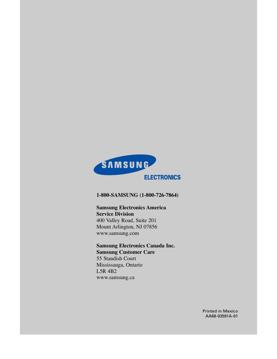 Samsung TXR2028X-XAA User Manual | Page 48 / 48