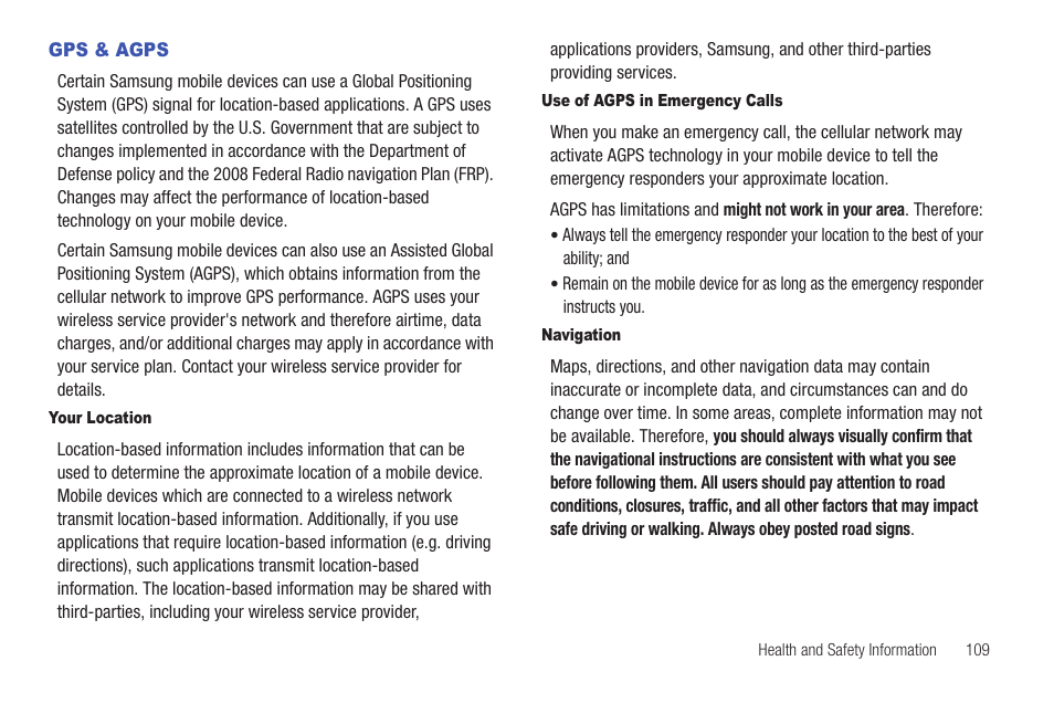 Gps & agps | Samsung SCH-R261BSAXAR User Manual | Page 113 / 134