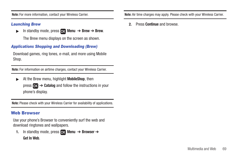Web browser | Samsung SCH-R261BSAXAR User Manual | Page 73 / 134