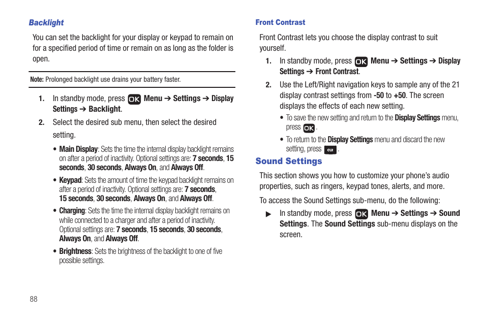 Sound settings | Samsung SCH-R261BSAXAR User Manual | Page 92 / 134
