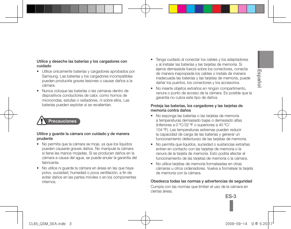 Español | Samsung EC-CL65ZZBPRUS User Manual | Page 13 / 24