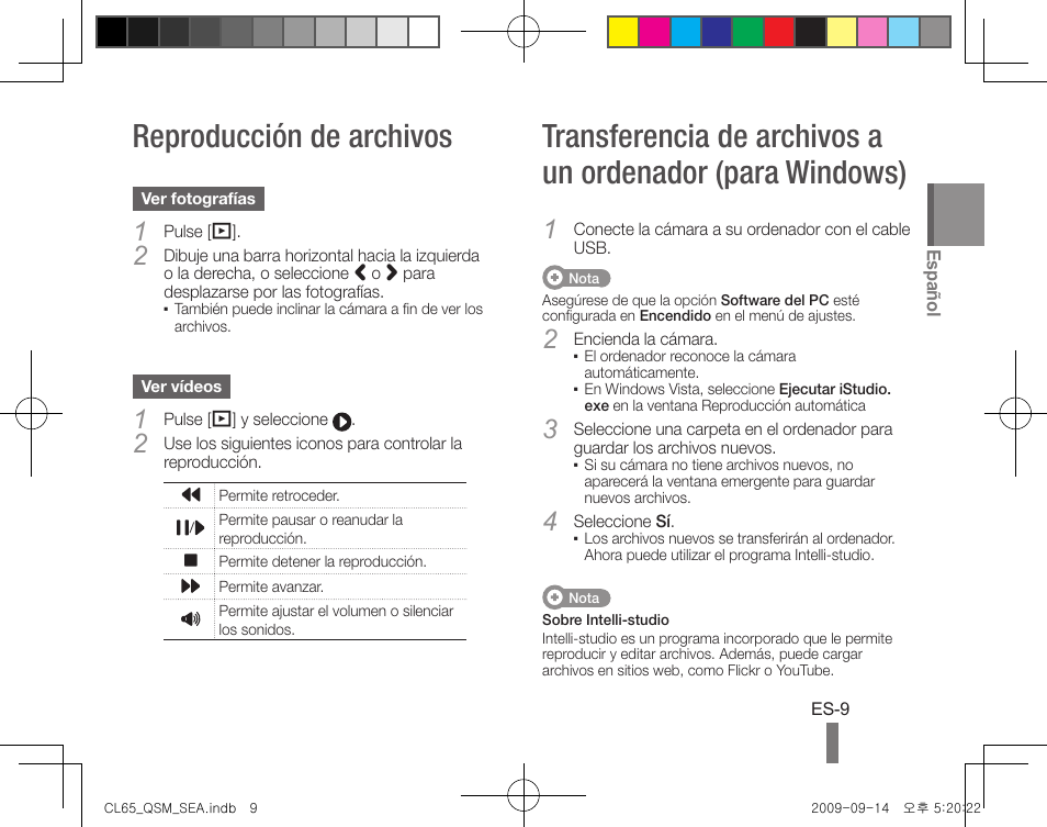 Reproducción de archivos | Samsung EC-CL65ZZBPRUS User Manual | Page 19 / 24