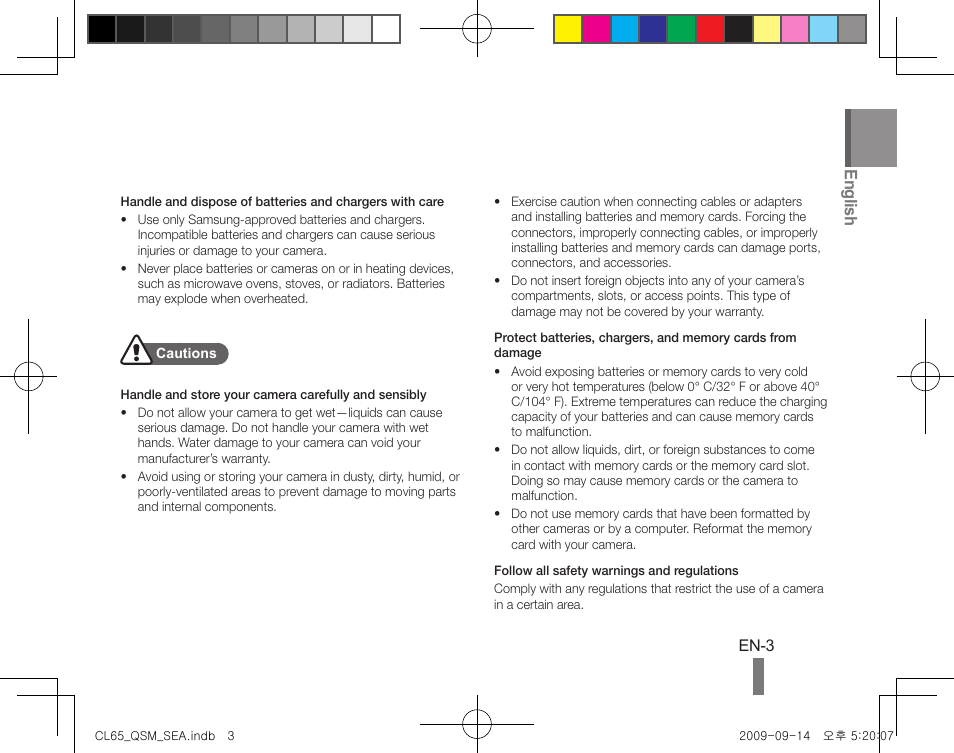 English | Samsung EC-CL65ZZBPRUS User Manual | Page 3 / 24