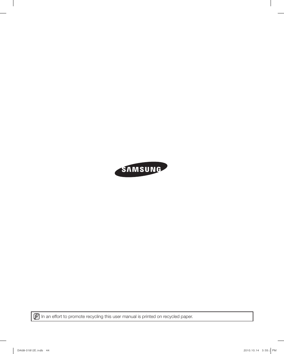 Samsung RF267AEPN-XAA User Manual | Page 44 / 44