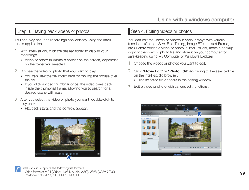 Using with a windows computer | Samsung SMX-F54BN-XAA User Manual | Page 106 / 124