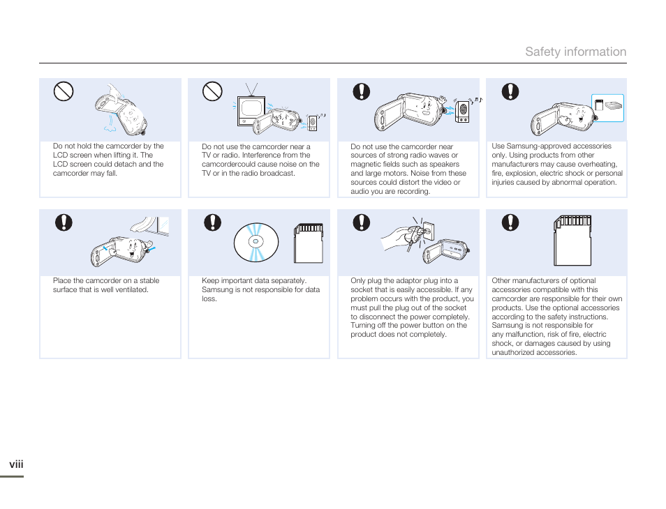 Samsung SMX-F54BN-XAA User Manual | Page 8 / 124