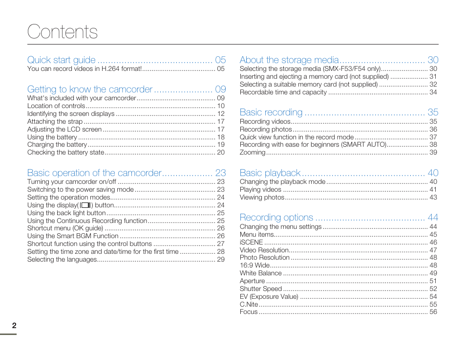 Samsung SMX-F54BN-XAA User Manual | Page 9 / 124