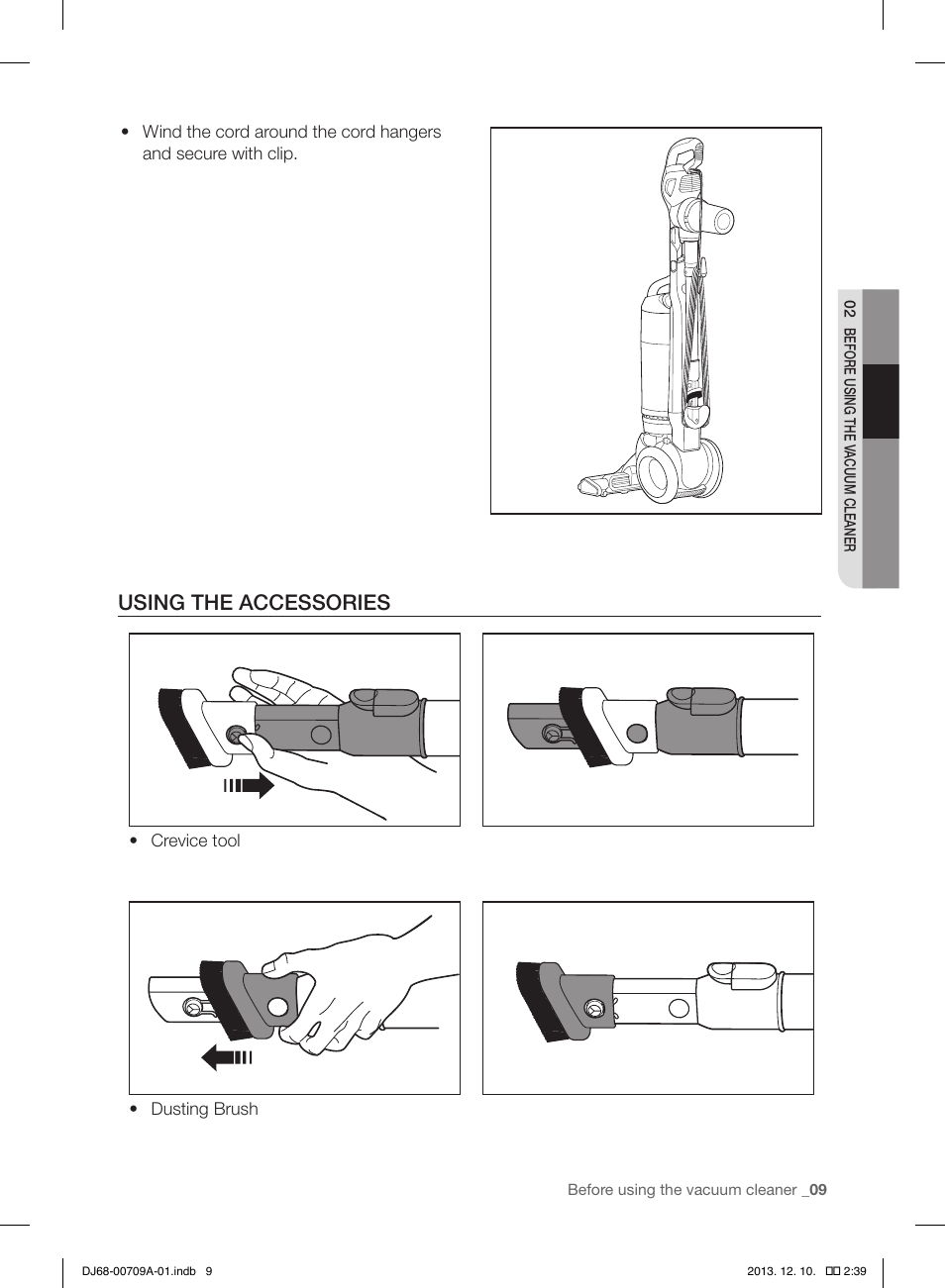 Using the accessories | Samsung VU12F70SHBC-AA User Manual | Page 9 / 84