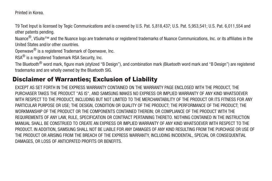 Disclaimer of warranties; exclusion of liability | Samsung SCH-R420DAAMTR User Manual | Page 3 / 153