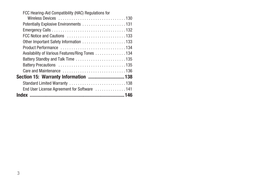 Section 15: warranty information 138 | Samsung SCH-R420DAAMTR User Manual | Page 6 / 153