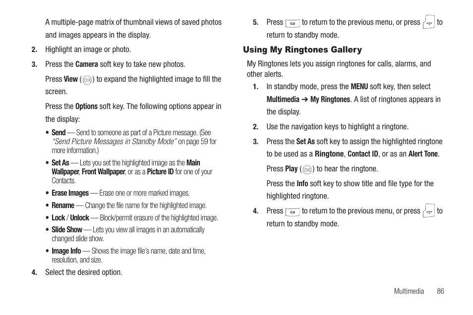Using my ringtones gallery | Samsung SCH-R420DAAMTR User Manual | Page 89 / 153