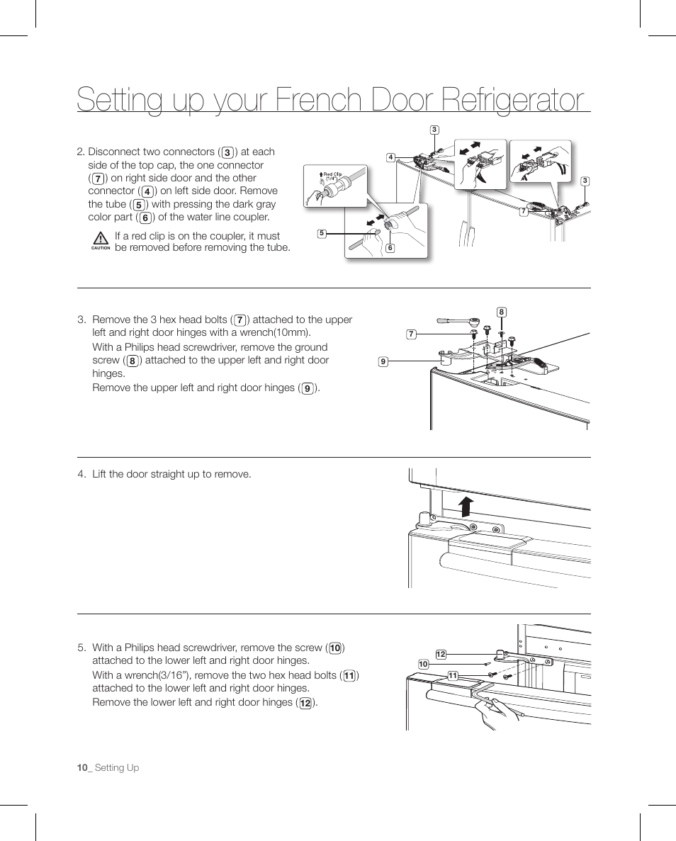 Setting up your french door refrigerator | Samsung RFG297AAPN-XAA User Manual | Page 10 / 84