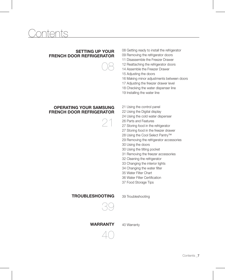 Samsung RFG297AAPN-XAA User Manual | Page 7 / 84