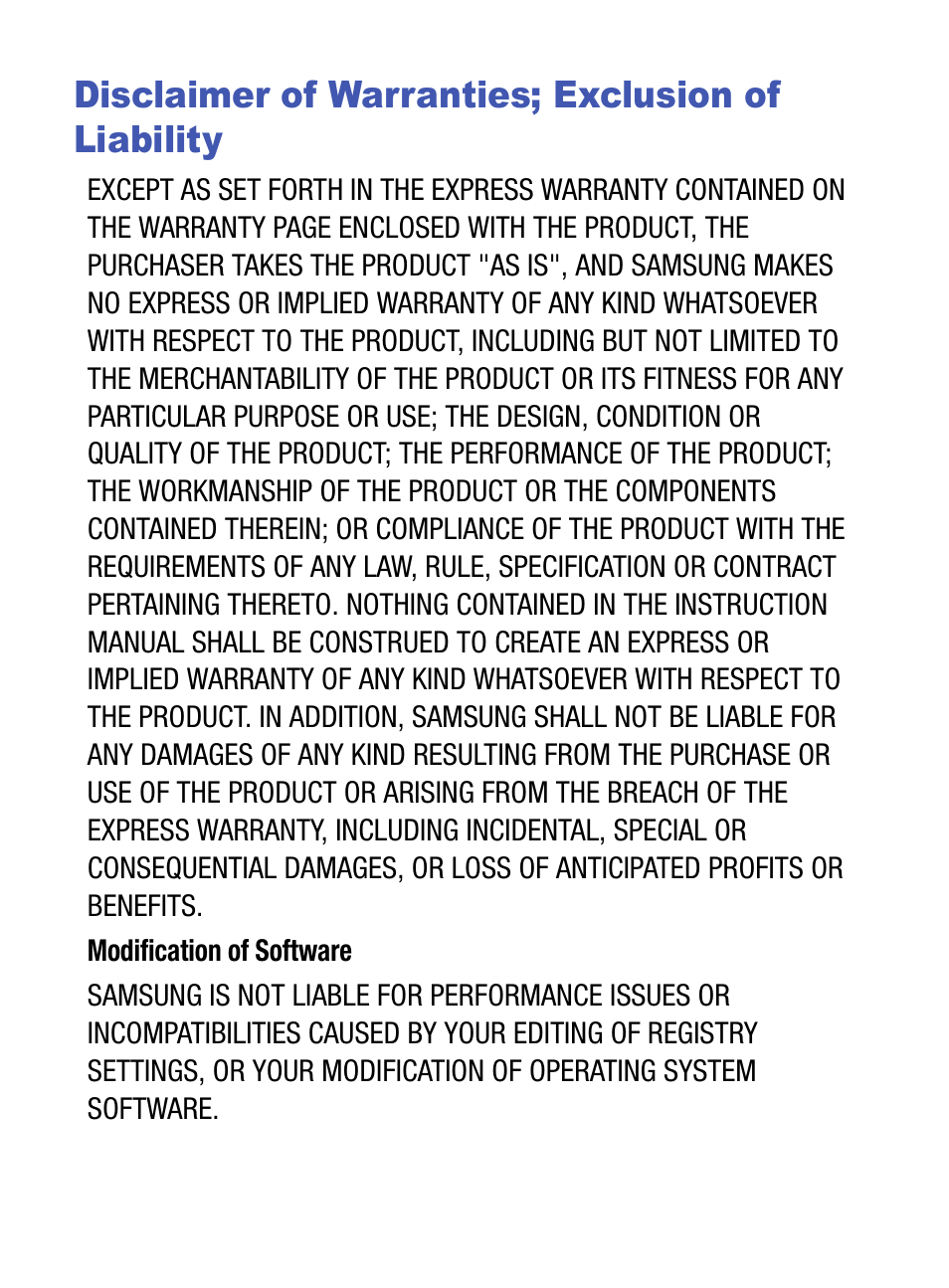 Disclaimer of warranties; exclusion of liability | Samsung SGH-S150ZKATFN User Manual | Page 3 / 130