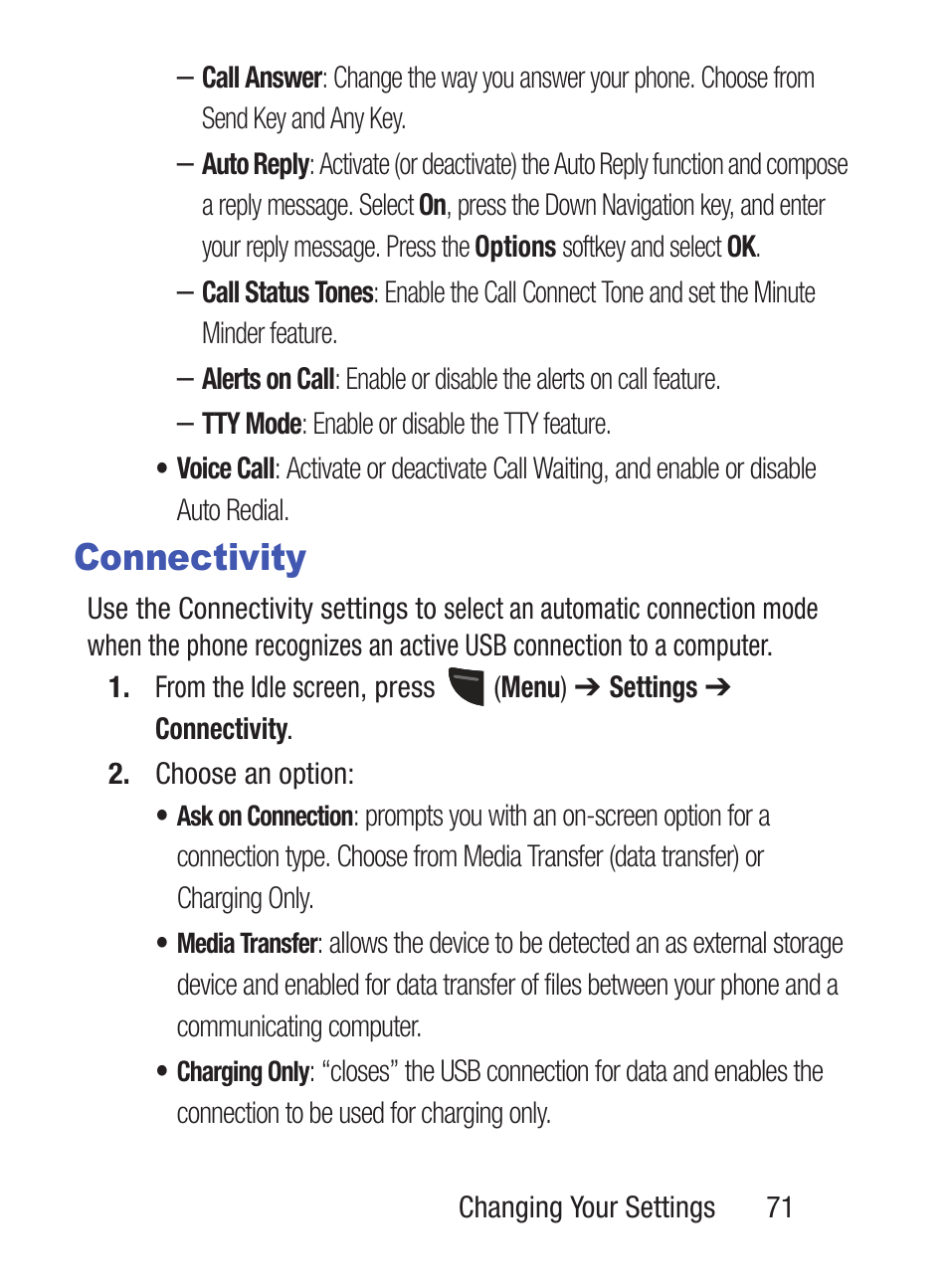 Connectivity | Samsung SGH-S150ZKATFN User Manual | Page 77 / 130