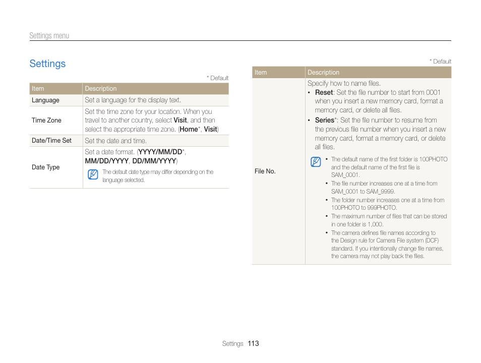 Settings, Settings ……………………………………………… 113 | Samsung EC-WB750ZBPBUS User Manual | Page 114 / 145