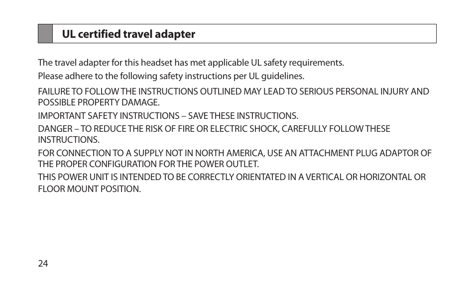 Ul certified travel adapter | Samsung BHM1200NBACSTA User Manual | Page 26 / 67