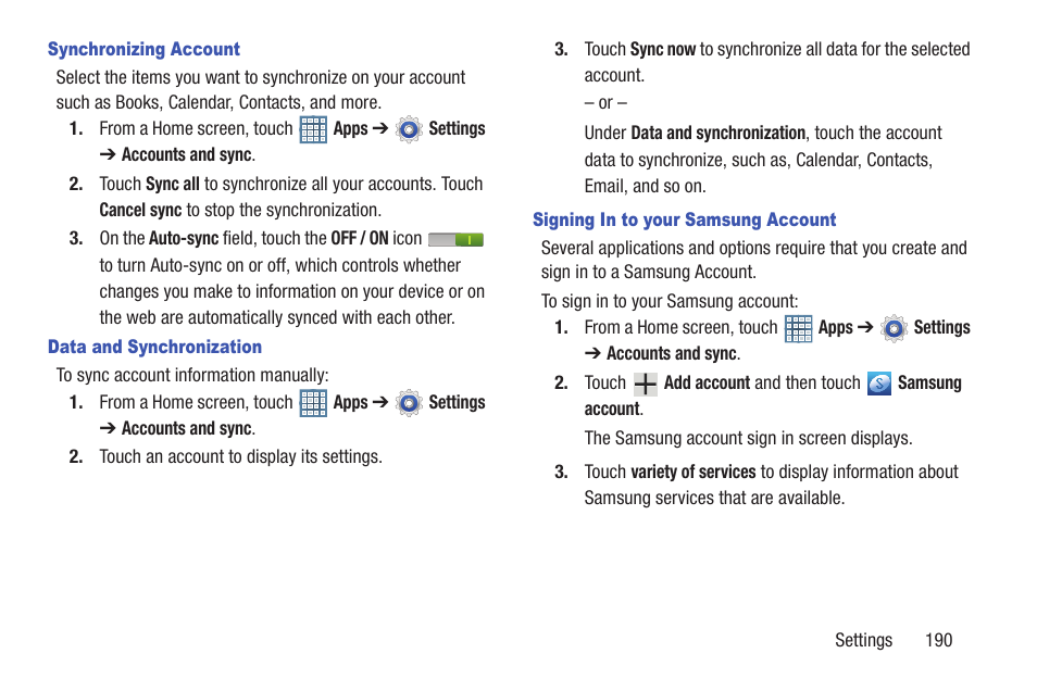 Samsung GT-P7310MAEXAR User Manual | Page 195 / 264