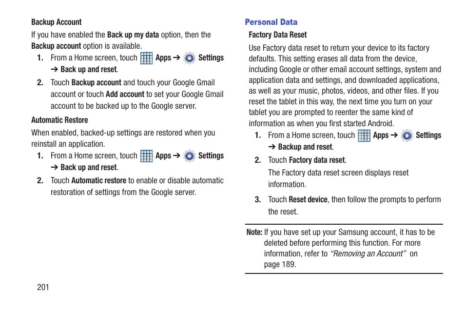 Samsung GT-P7310MAEXAR User Manual | Page 206 / 264