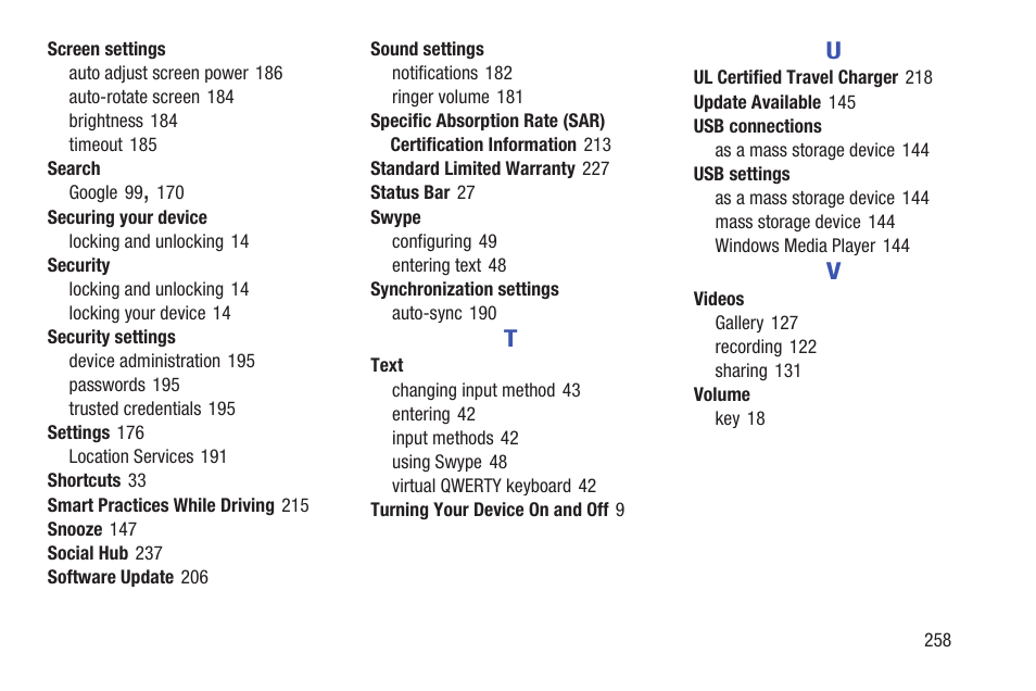 Samsung GT-P7310MAEXAR User Manual | Page 263 / 264