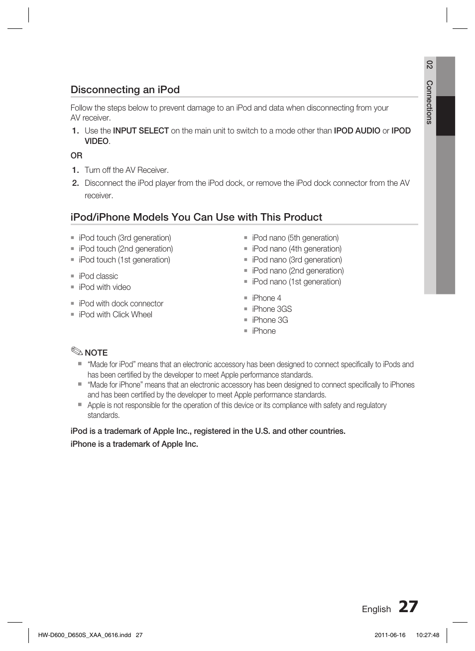 Samsung HW-D650S-ZA User Manual | Page 27 / 62