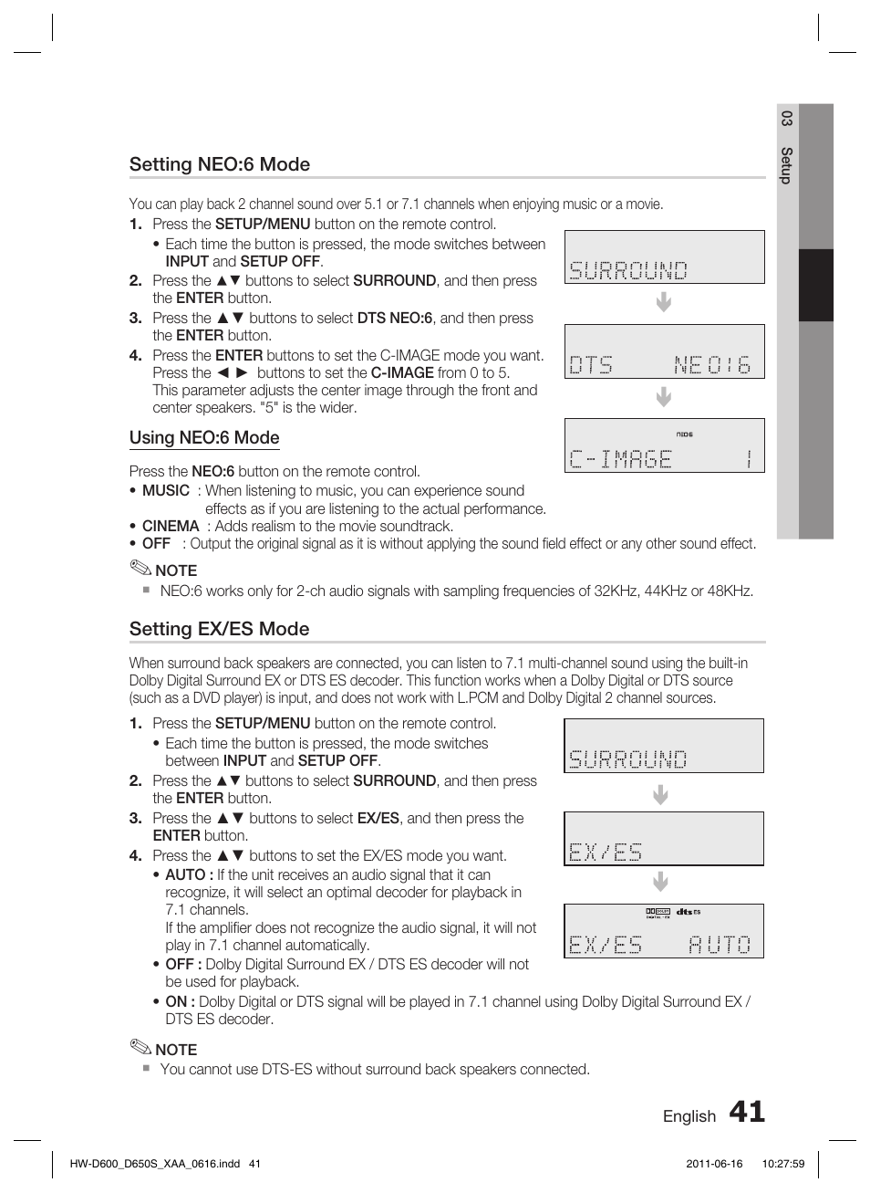 Samsung HW-D650S-ZA User Manual | Page 41 / 62
