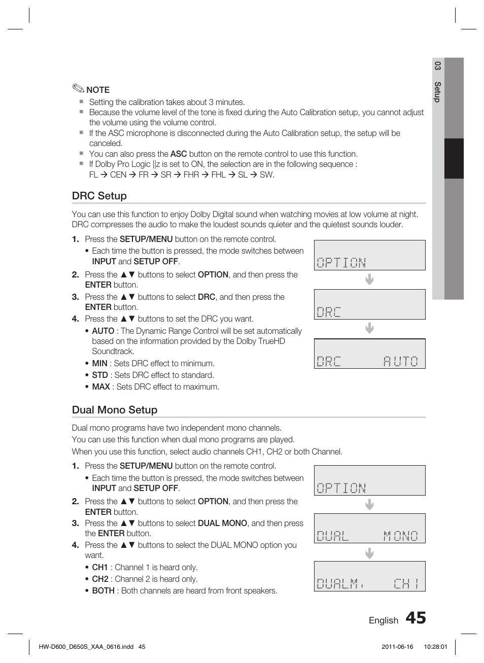 Samsung HW-D650S-ZA User Manual | Page 45 / 62