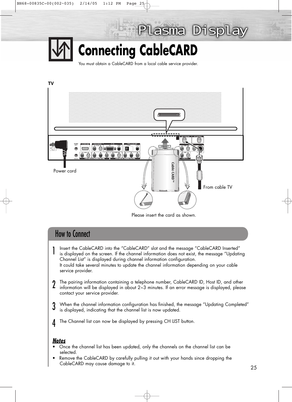 Connecting cablecard, How to connect | Samsung SPR4232X-XAC User Manual | Page 25 / 144