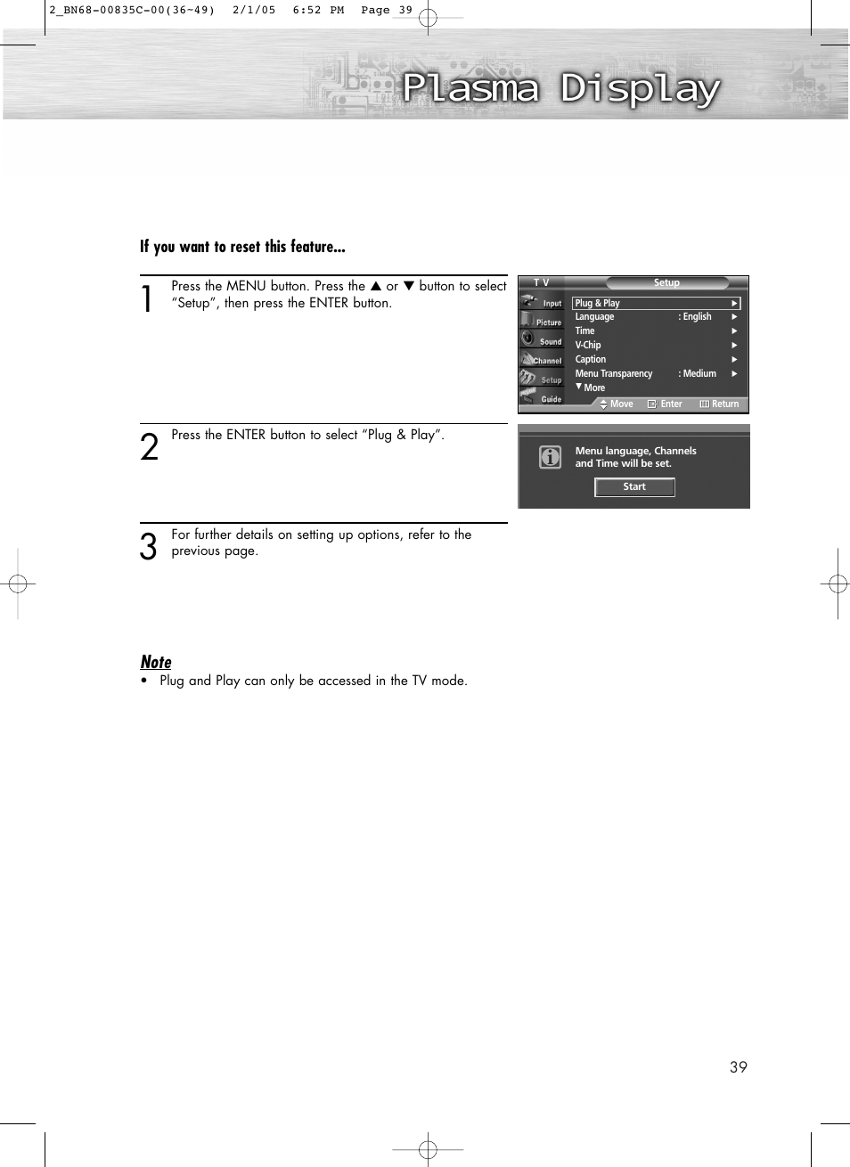 If you want to reset this feature | Samsung SPR4232X-XAC User Manual | Page 39 / 144