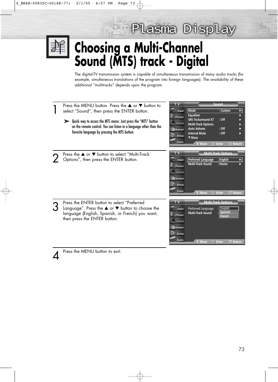 Samsung SPR4232X-XAC User Manual | Page 73 / 144