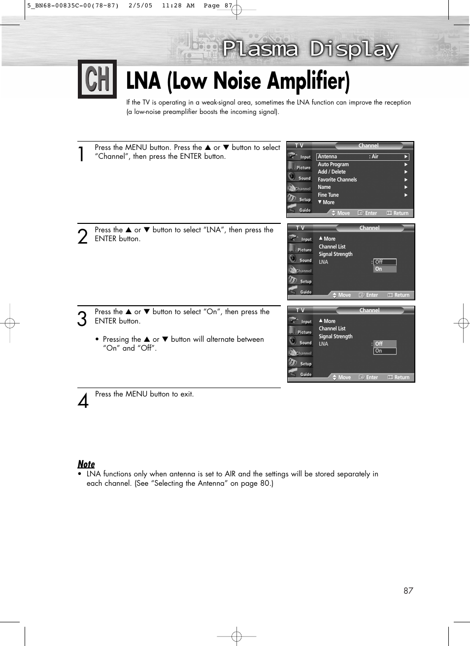 Lna (low noise amplifier) | Samsung SPR4232X-XAC User Manual | Page 87 / 144
