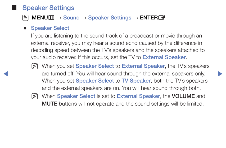 Speaker settings o | Samsung PN51F5300BFXZA User Manual | Page 62 / 129